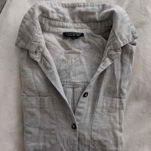 Light Grey light flannel button down shirt topshop